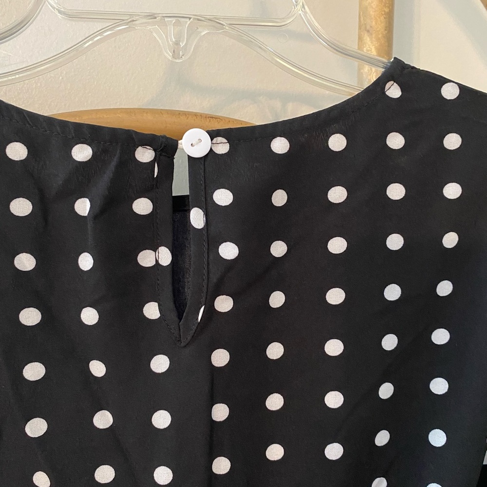 Anna- Kaci Polka Dot Cap Sleeve Dress View 6